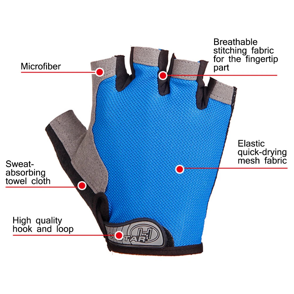 2Pcs MTB Bike Gloves Anti-Skid Sun-Proof High Temperature Resistance Outdoor Cycling Bicycletouch Screen Gloves Bicycle Gloves
