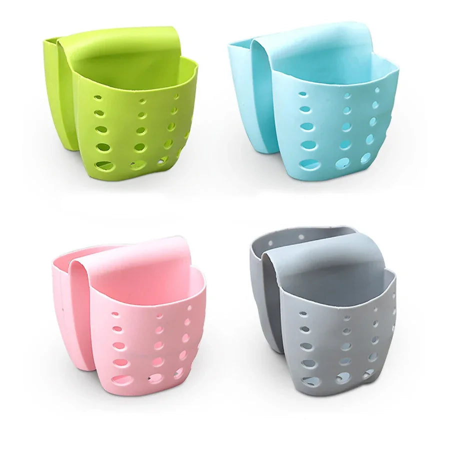 Kitchen Sink Double Basket Utensils Organizer Bag Soap Sponge Holder Bathroom Hanging Drain Storage Rack Accessory