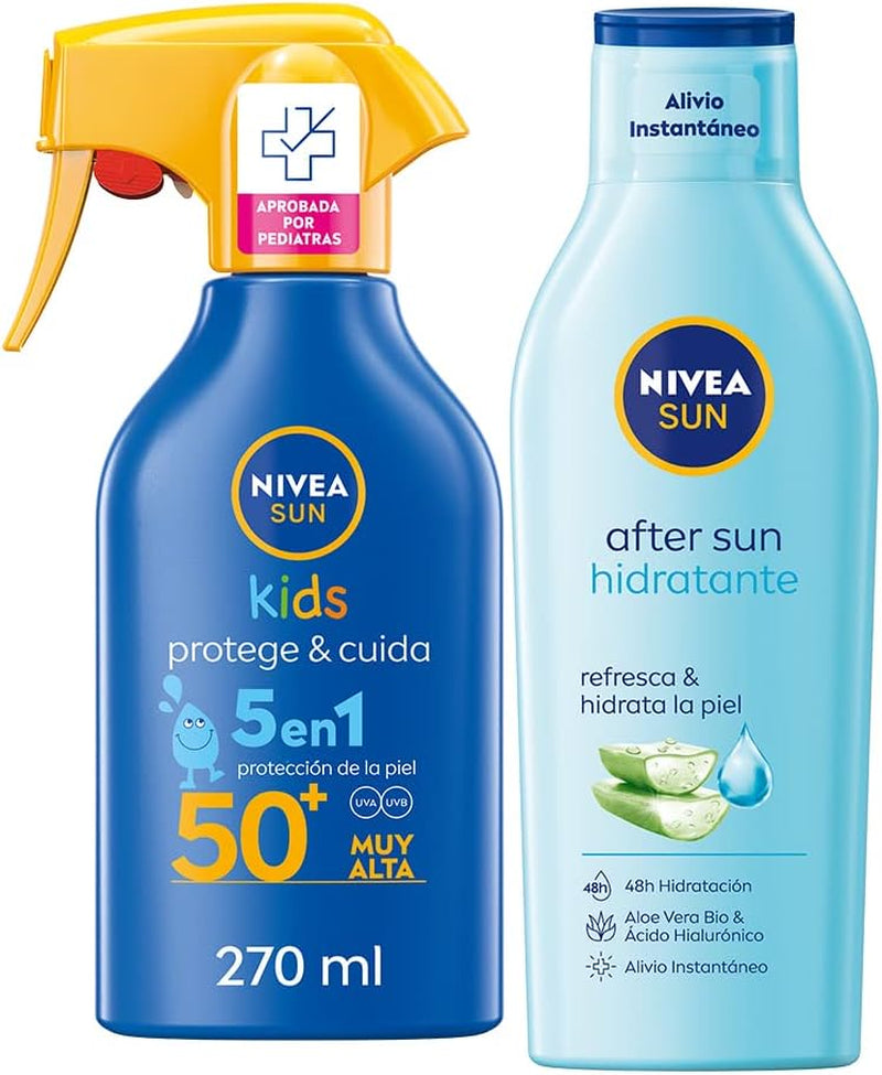 Spray Solar Niños Protege & Juega FP50+ (1 X 270 Ml) +  after Sun Loción Hidratante (1 X 400 Ml)