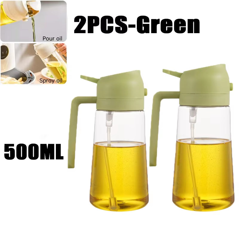 Multi-Functional Kitchen Oil Bottle Spray Oil Pouring Two-In-One Food-Grade Material Is Not Easy to Damage 500ML Large Capacity