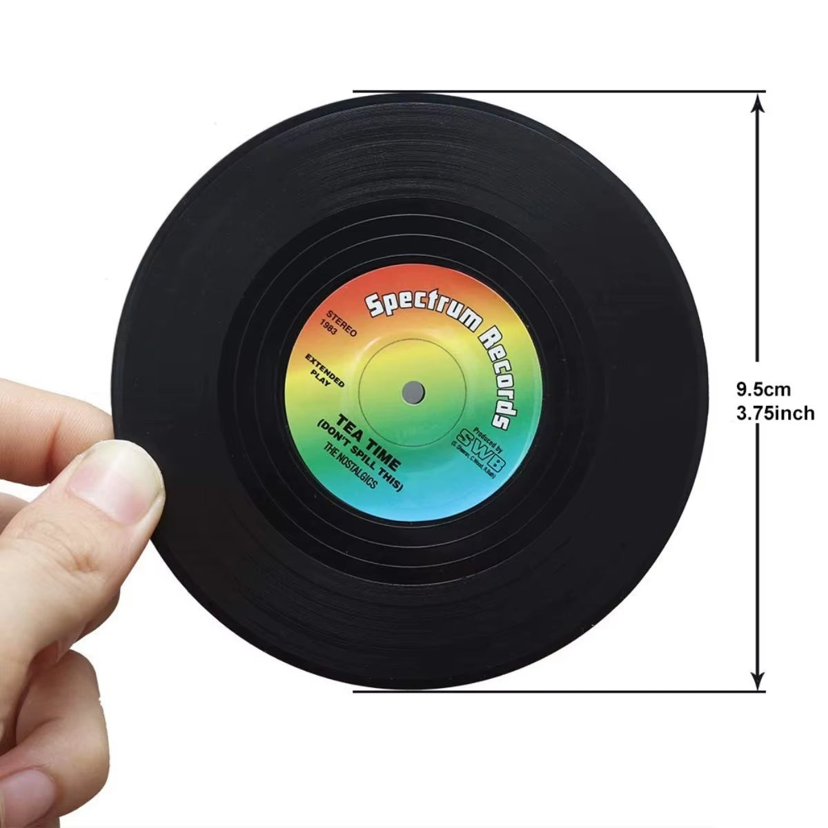6/12Pc Vinyl Record Coasters Absorbent Retro Style Home Decor Hot Coffee Cup Placement Pads Effective Protection of the Desktop