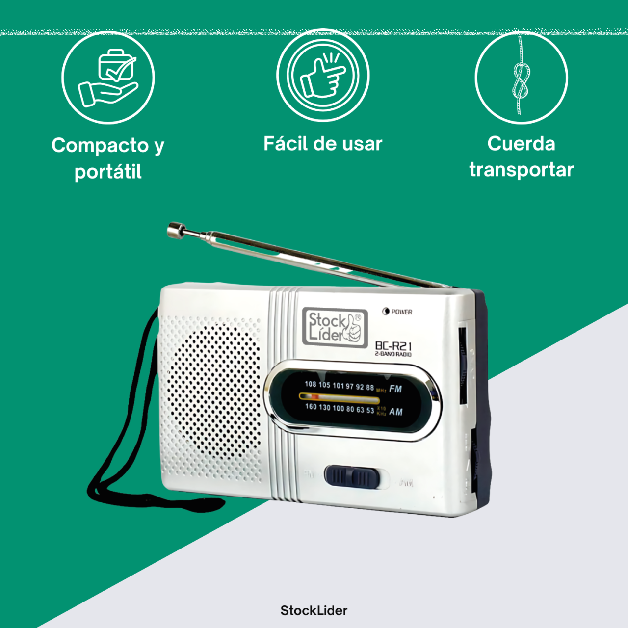 Radio AM-FM portátil- Ideal para cuando se va la Luz
